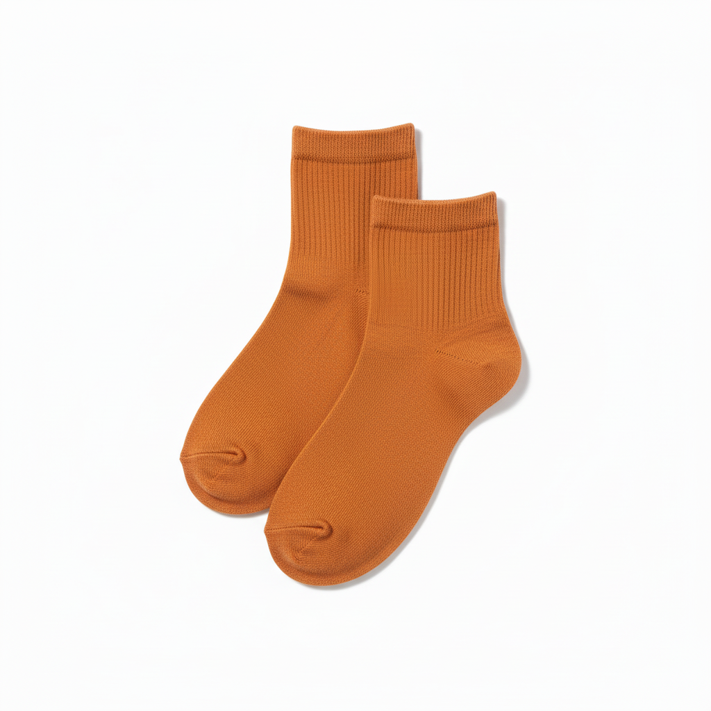 Pair of Orange Crew Socks